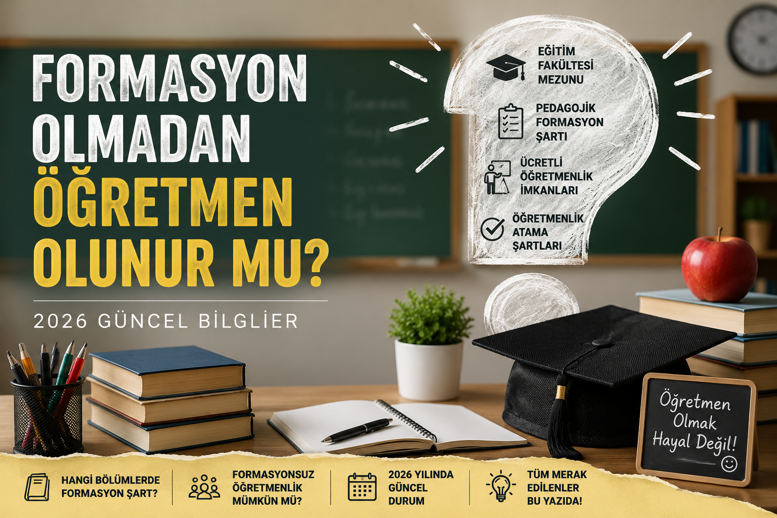 Formasyon olmadan öğretmen olunur mu 2026 öğretmenlik şartları