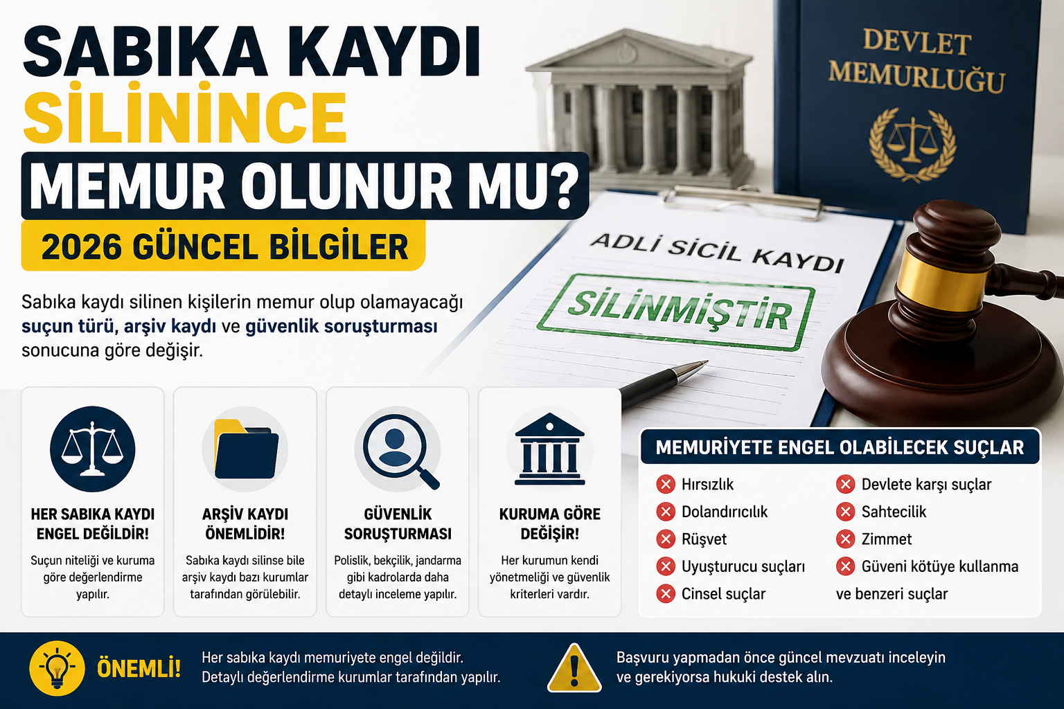 Sabıka kaydı silinince memur olunur mu 2026 bilgilendirme görseli